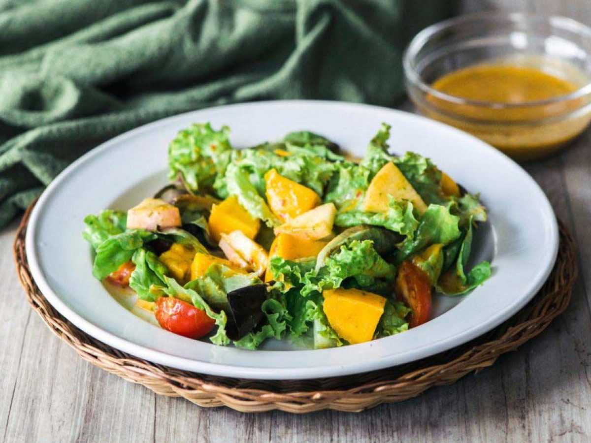 Apple And Mango Salad With Miso Cilantro Dressing Apple And Mango Salad With Miso Cilantro Dressing