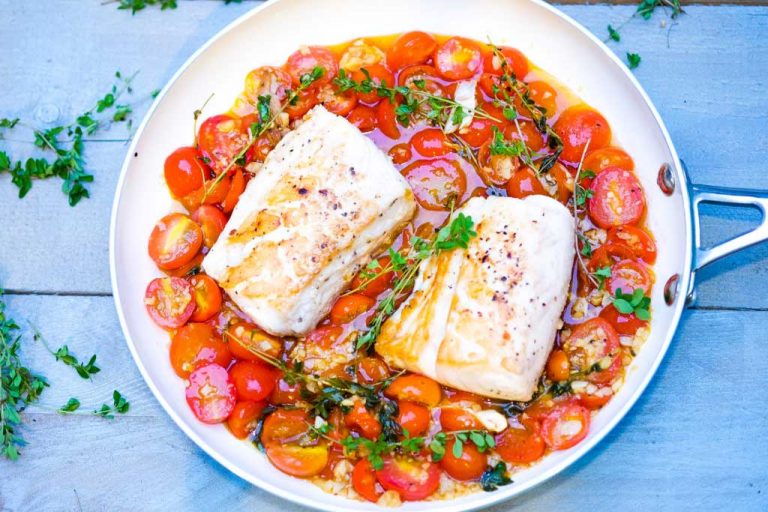 Chef Sheilla | Pan-Seared Cod In White Wine Tomato Sauce