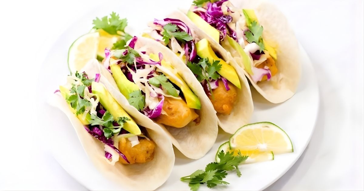Beer Battered Fish Tacos With Asian Coleslaw & Sriracha Aioli