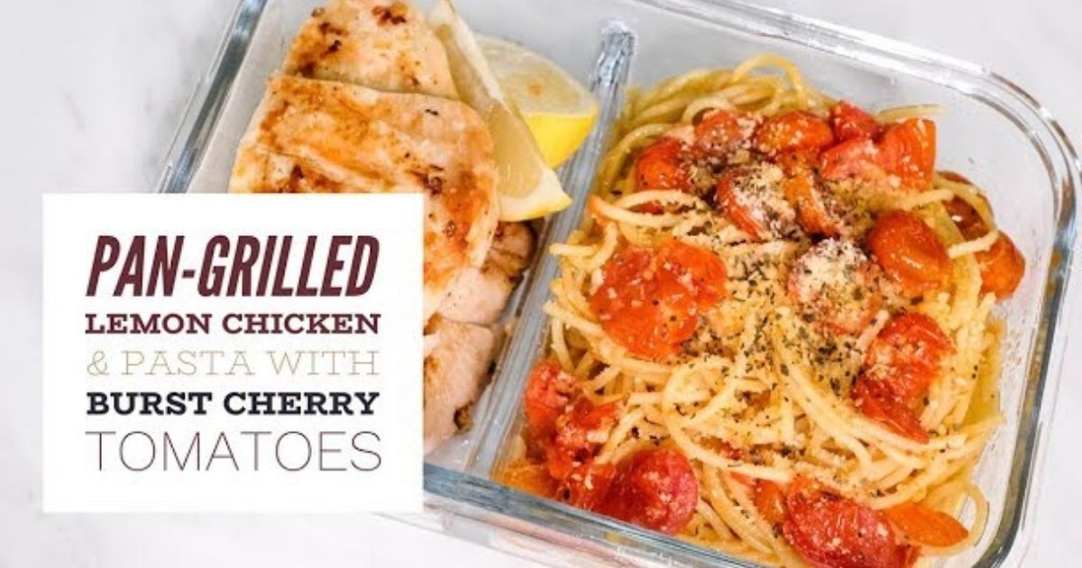 Pan-Grilled Lemon Chicken & Pasta With Burst Cherry Tomatoes